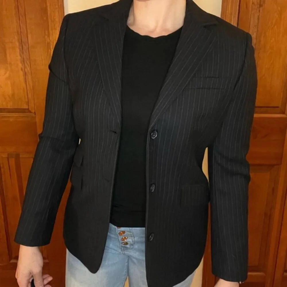 Brooks Brothers Black Blazer Tailored Wool-Blend Sport Coat - Picture 2 of 9